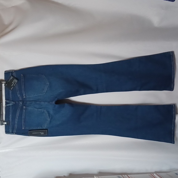 VERONICA BEARD Beverly High-Rise Skinny Flare Bright Blue Jeans.  32 - Picture 9 of 16